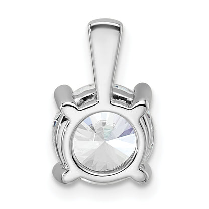 14K White Gold 2 Carat Certified Lab Grown Diamond Vs+ F+ Round Complete Four Prong Pendant