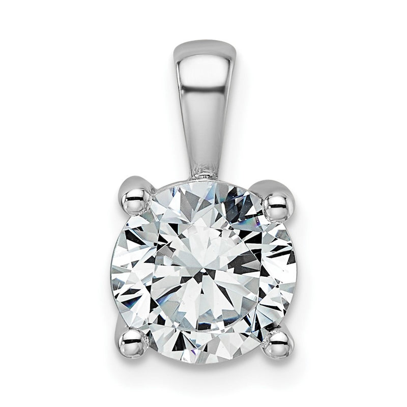 14K White Gold 2 Carat Certified Lab Grown Diamond Vs+ F+ Round Complete Four Prong Pendant