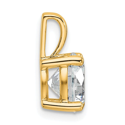14K Yellow Gold 2 Carat Certified Lab Grown Diamond Vs+ F+ Round Complete Four Prong Pendant