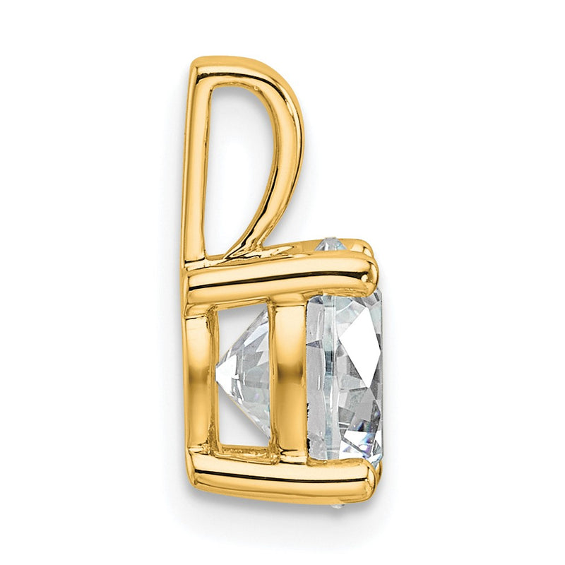 14k Yellow Gold 2 Ct. Lab Grown Diamond VS/SI+ G+ Round Four Prong Pendant