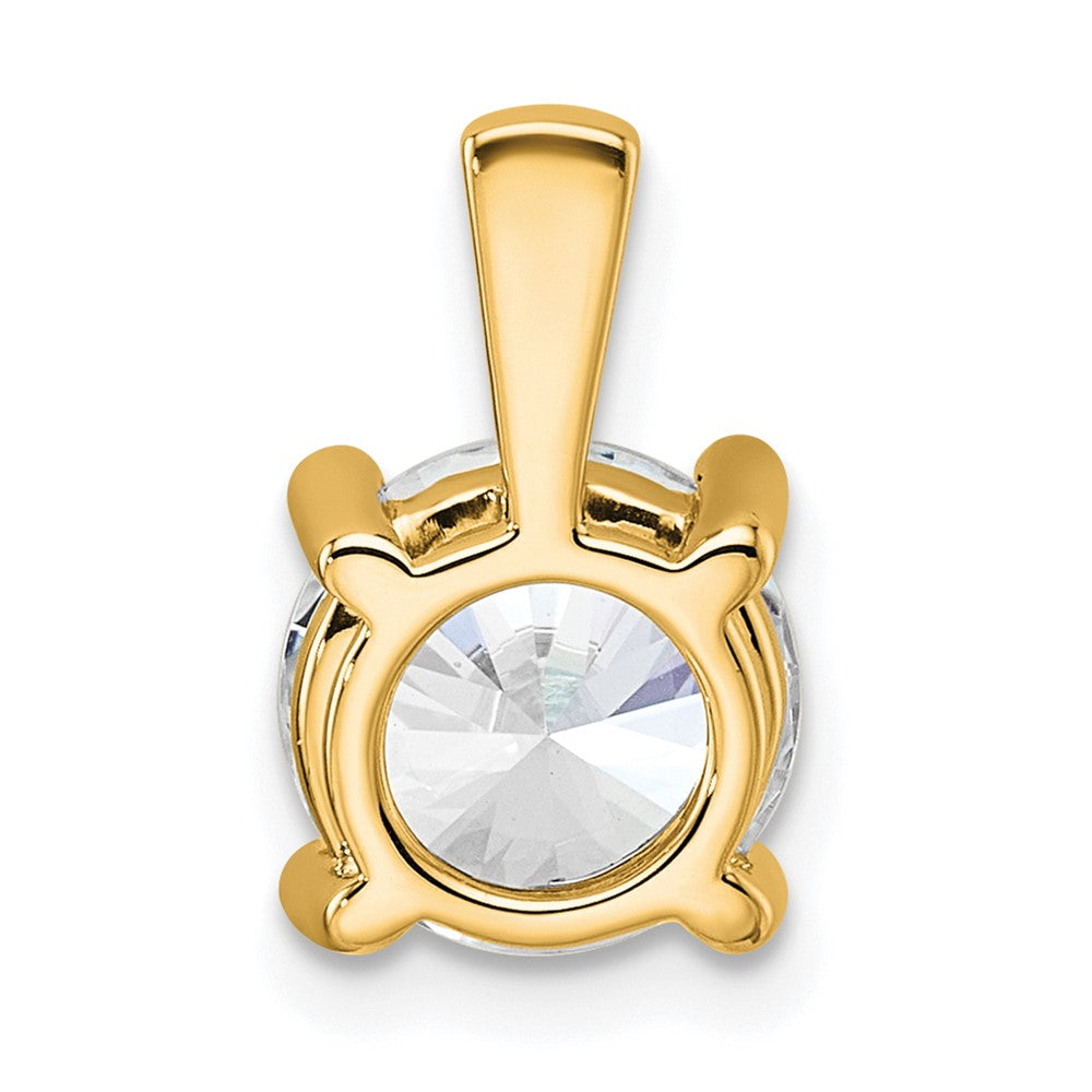 14k Yellow Gold 2 Ct. Lab Grown Diamond VS/SI+ G+ Round Four Prong Pendant