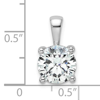 14k White Gold 2 1/2 Ct. Certified Lab Grown Diamond VS/SI+ G+ Round Four Prong Pendant