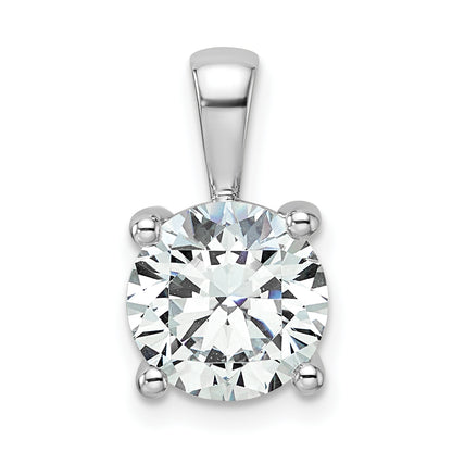 14k White Gold 2 1/2 Ct. Certified Lab Grown Diamond VS/SI+ G+ Round Four Prong Pendant