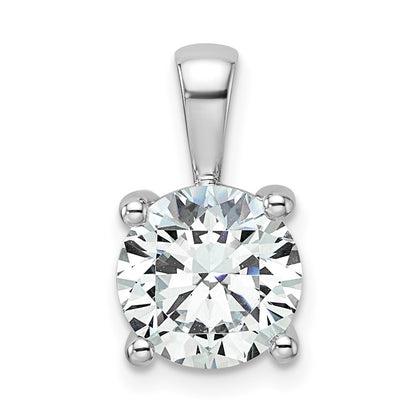 14k White Gold 14k White Gold 2 1/2 carat Lab Grown Diamond VS+ F+ Round Complete Four Prong Pendant