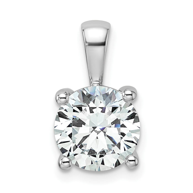 14k White Gold 14k White Gold 2 1/2 carat Lab Grown Diamond VS+ F+ Round Complete Four Prong Pendant