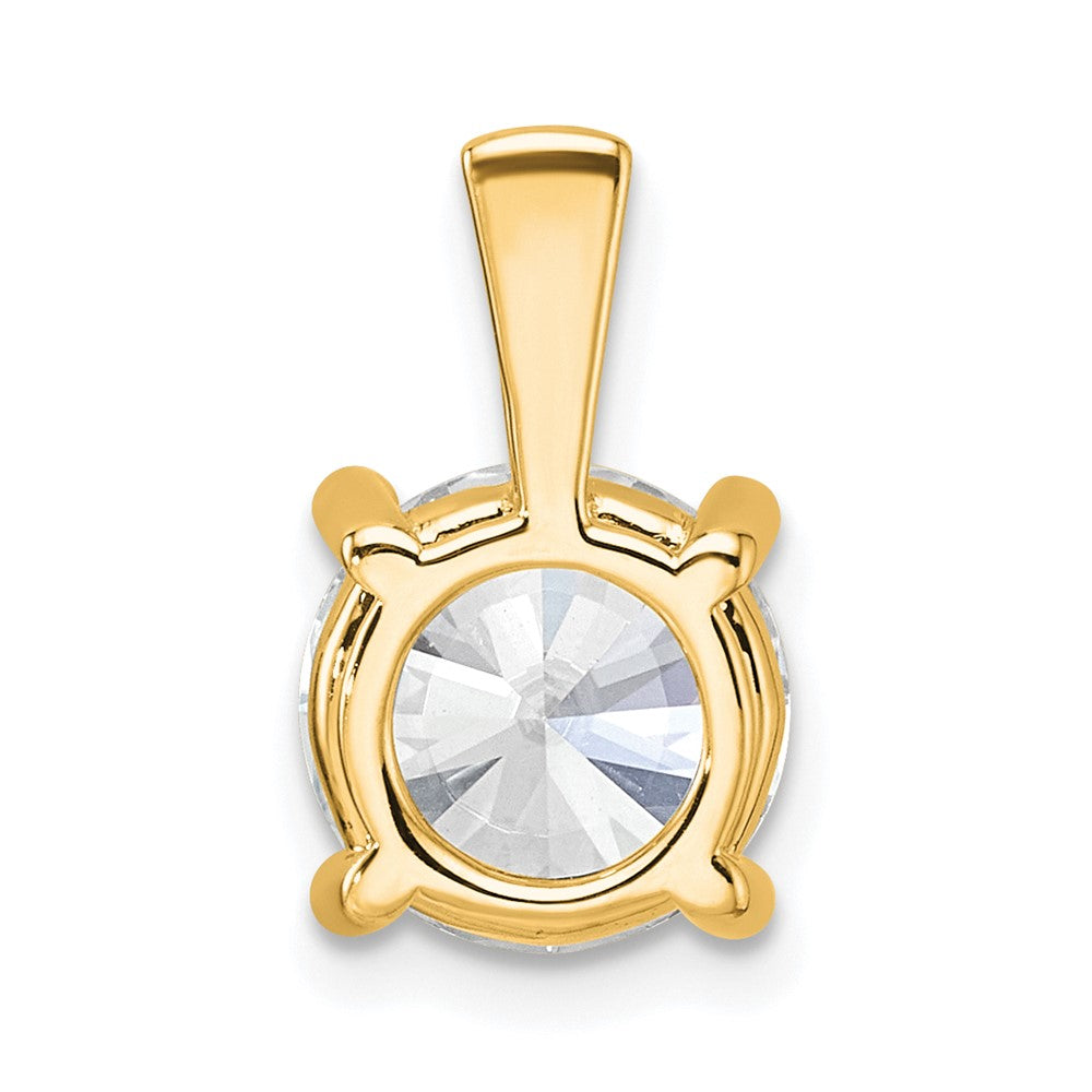 14k Yellow Gold 14k 2 1/2 carat Lab Grown Diamond VS+ F+ Round Complete Four Prong Pendant