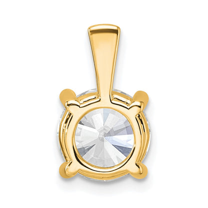 14k Yellow Gold 14k 2 1/2 carat Lab Grown Diamond VS+ F+ Round Complete Four Prong Pendant