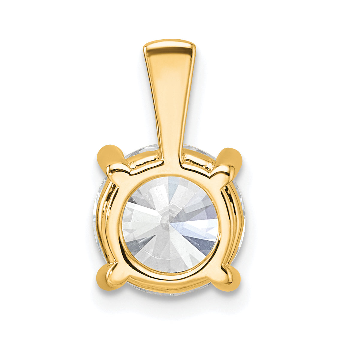 14k Yellow Gold 2 1/2 Ct. Lab Grown Diamond VS/SI+ G+ Round Four Prong Pendant