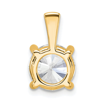 14k Yellow Gold 2 1/2 Ct. Lab Grown Diamond VS/SI+ G+ Round Four Prong Pendant