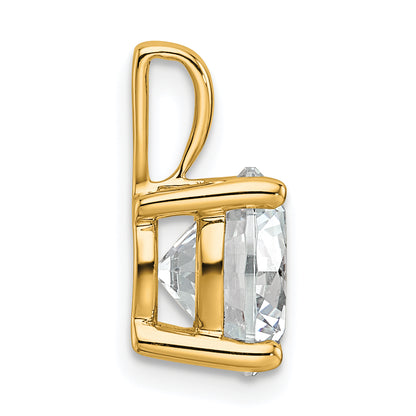 14K Yellow Gold 3 Carat Certified Lab Grown Diamond Vs+ F+ Round Complete Four Prong Pendant