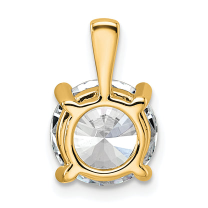 14K Yellow Gold 3 Carat Certified Lab Grown Diamond Vs+ F+ Round Complete Four Prong Pendant
