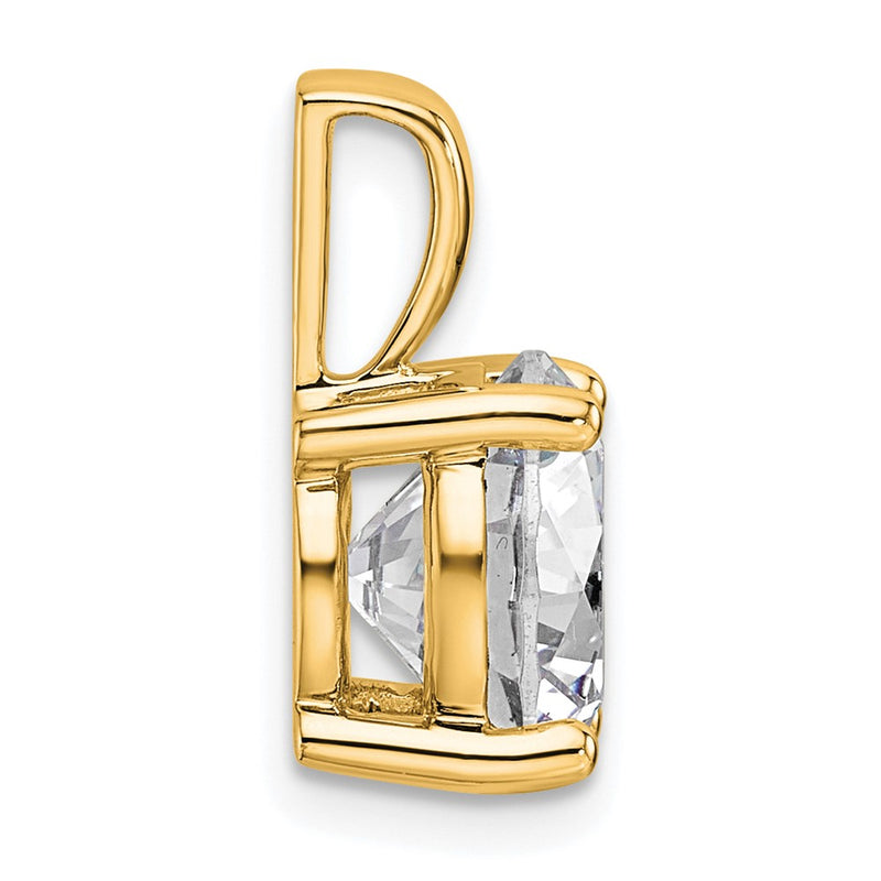 14k Yellow Gold 4 Ct. Certified Lab Grown Diamond VS/SI+ G+ Round Four Prong Pendant
