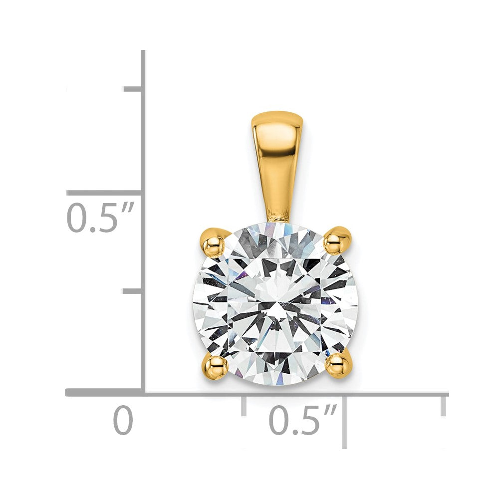 14k Yellow Gold 4 Ct. Certified Lab Grown Diamond VS/SI+ G+ Round Four Prong Pendant