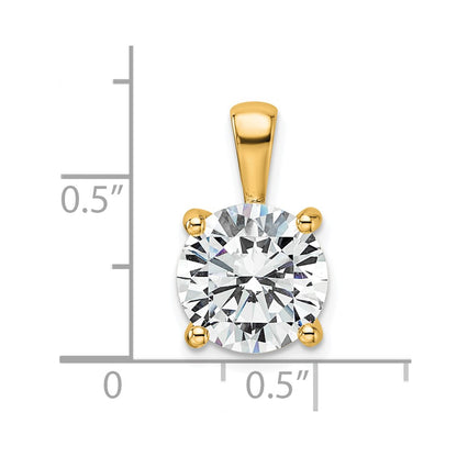 14k Yellow Gold 4 Ct. Certified Lab Grown Diamond VS/SI+ G+ Round Four Prong Pendant