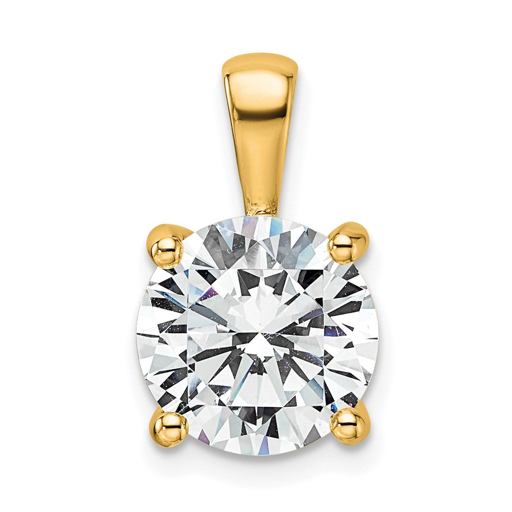 14k Yellow Gold 4 Ct. Certified Lab Grown Diamond VS/SI+ G+ Round Four Prong Pendant