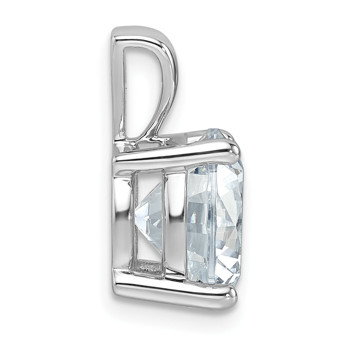 14K White Gold 5 Carat Lab Grown Diamond Vs+ F+ Round Complete Four Prong Pendant