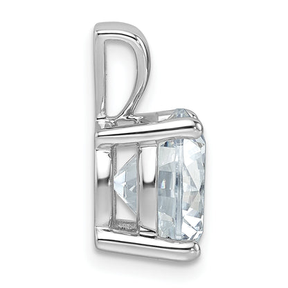 14K White Gold 5 Carat Lab Grown Diamond Vs+ F+ Round Complete Four Prong Pendant