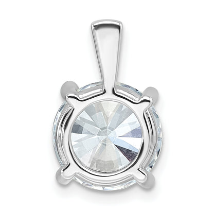 14K White Gold 5 Carat Lab Grown Diamond Vs+ F+ Round Complete Four Prong Pendant
