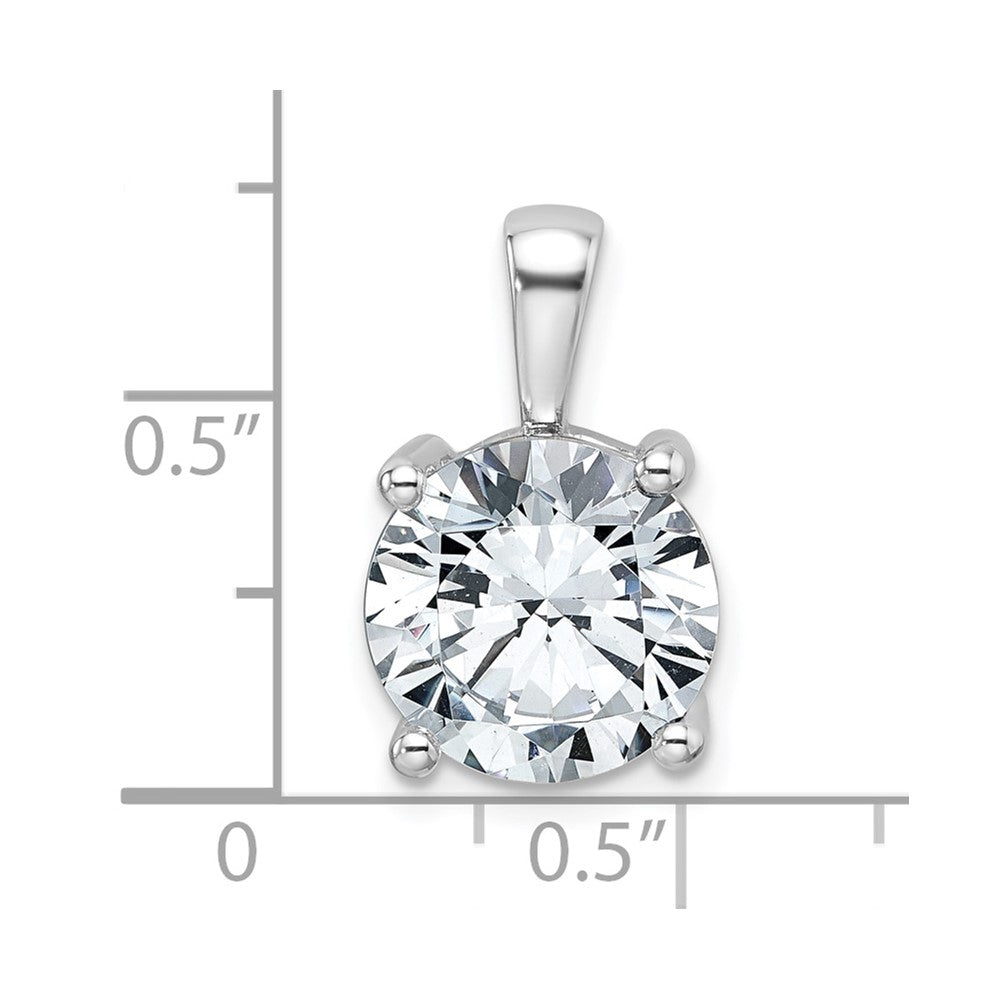 14K White Gold 5 Carat Certified Lab Grown Diamond Vs+ F+ Round Complete Four Prong Pendant