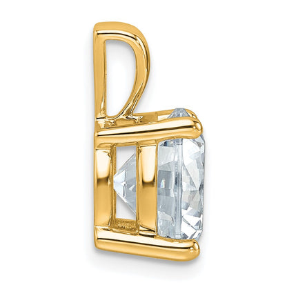 14K Yellow Gold 5 Carat Certified Lab Grown Diamond Vs+ F+ Round Complete Four Prong Pendant