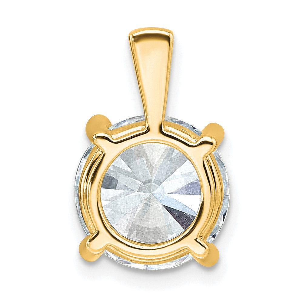 14k Yellow Gold 5 Ct. Lab Grown Diamond VS/SI+ G+ Round Complete Four Prong Pendant