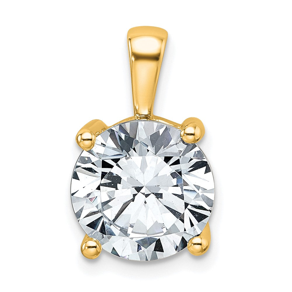 14k Yellow Gold 5 Ct. Lab Grown Diamond VS/SI+ G+ Round Complete Four Prong Pendant