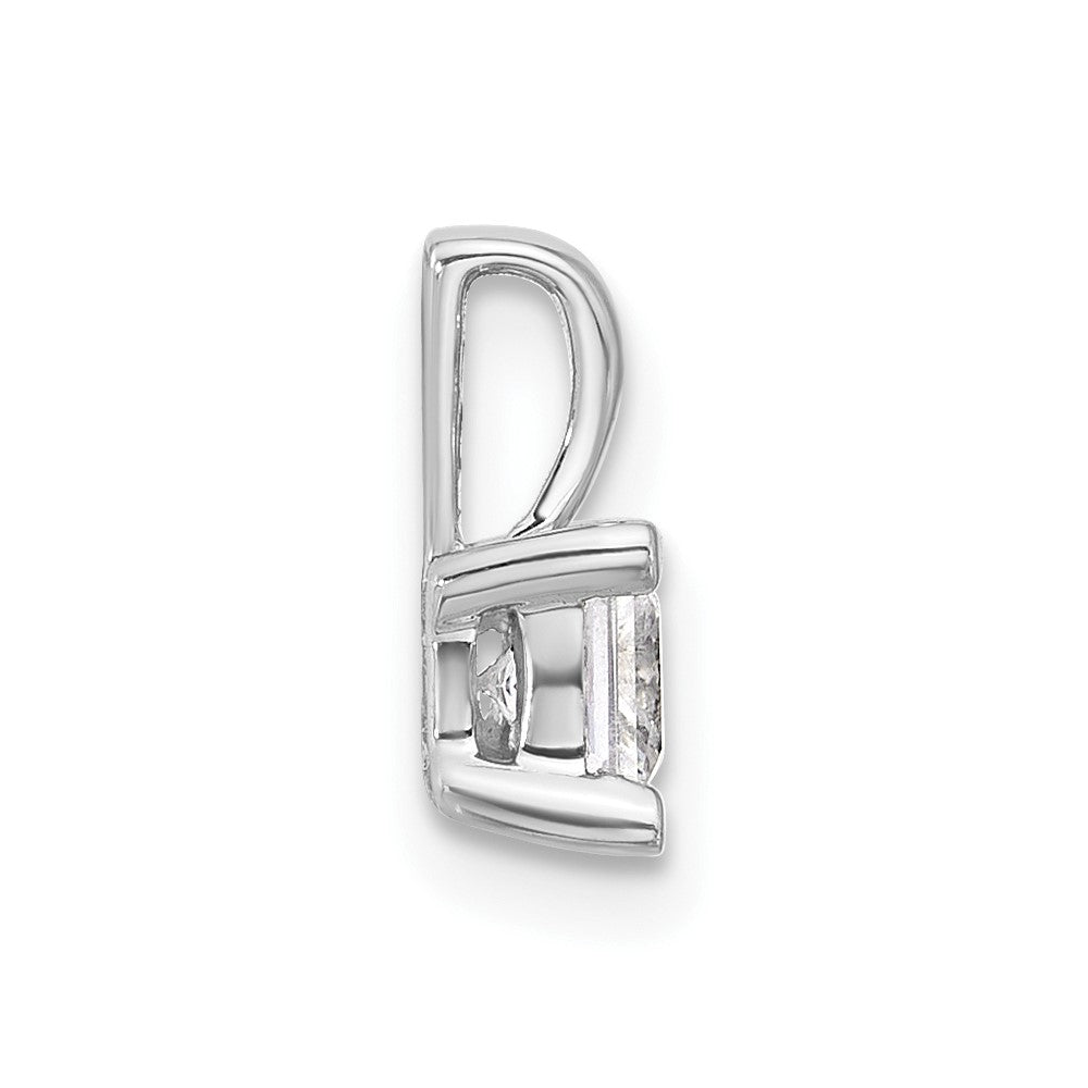 14k White Gold 1/2 Ct. Certified Lab Grown Diamond VS/SI+ G+ Princess Four Prong Pendant