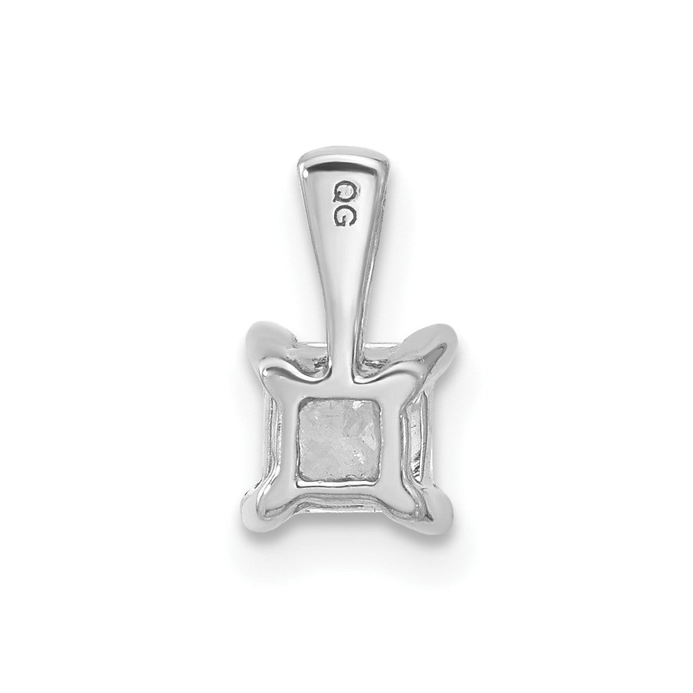 14k White Gold 1/2 Ct. Certified Lab Grown Diamond VS/SI+ G+ Princess Four Prong Pendant