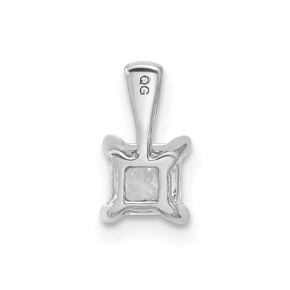 14k White Gold 1/2 Ct. Certified Lab Grown Diamond VS/SI+ G+ Princess Four Prong Pendant