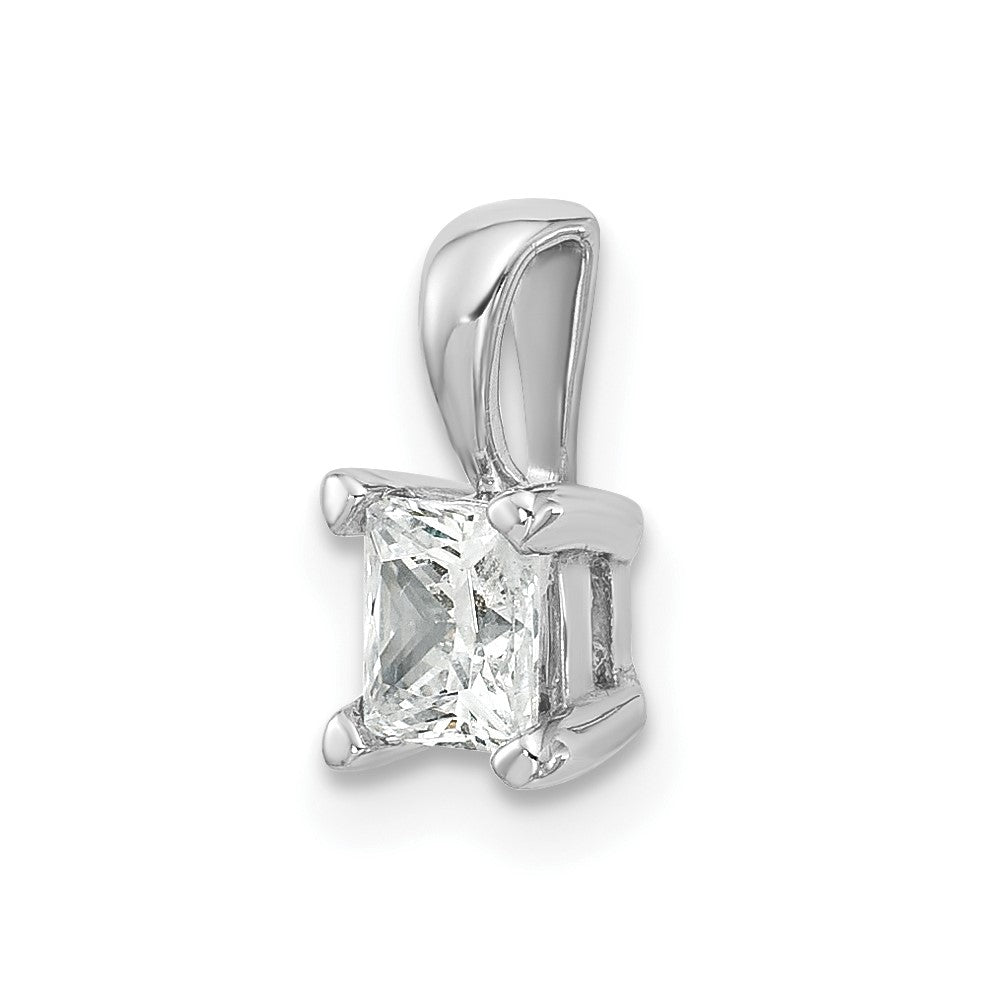 14k White Gold 1/2 Ct. Certified Lab Grown Diamond VS/SI+ G+ Princess Four Prong Pendant