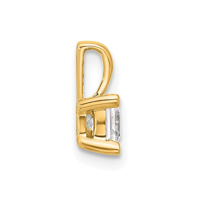 14k Yellow Gold 1/2 Ct. Lab Grown Diamond VS/SI+ G+ Princess Four Prong Pendant