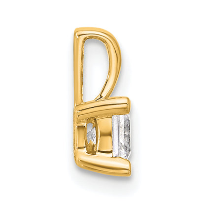 14k Yellow Gold 1/2 Ct. Certified Lab Grown Diamond VS/SI+ G+ Princess Four Prong Pendant