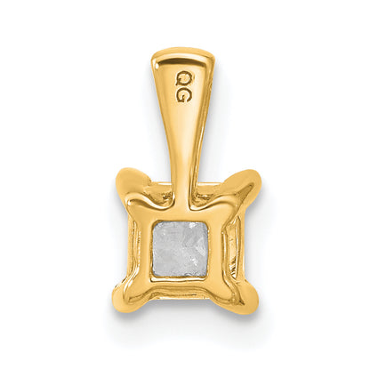 14k Yellow Gold 1/2 Ct. Lab Grown Diamond VS/SI+ G+ Princess Four Prong Pendant