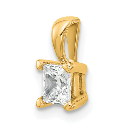 14k Yellow Gold 1/2 Ct. Certified Lab Grown Diamond VS/SI+ G+ Princess Four Prong Pendant