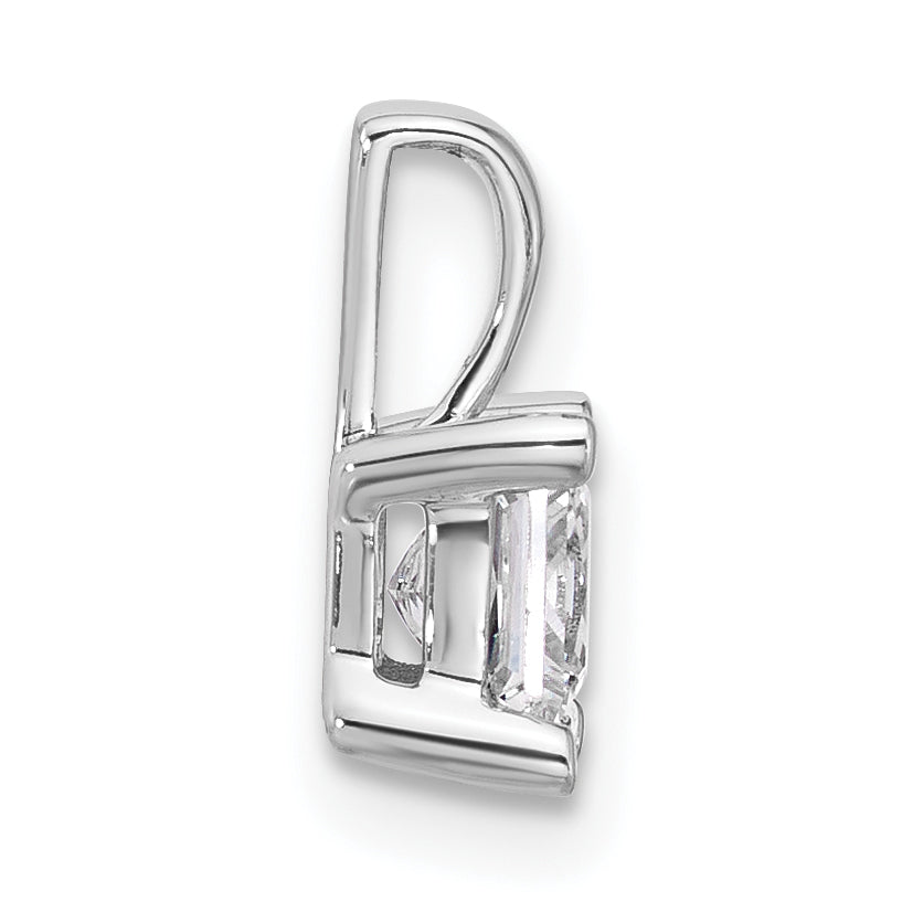 14k White Gold 3/4 Ct. Lab Grown Diamond VS/SI+ G+ Princess Four Prong Pendant