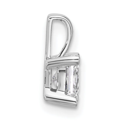 14k White Gold 3/4 Ct. Lab Grown Diamond VS/SI+ G+ Princess Four Prong Pendant