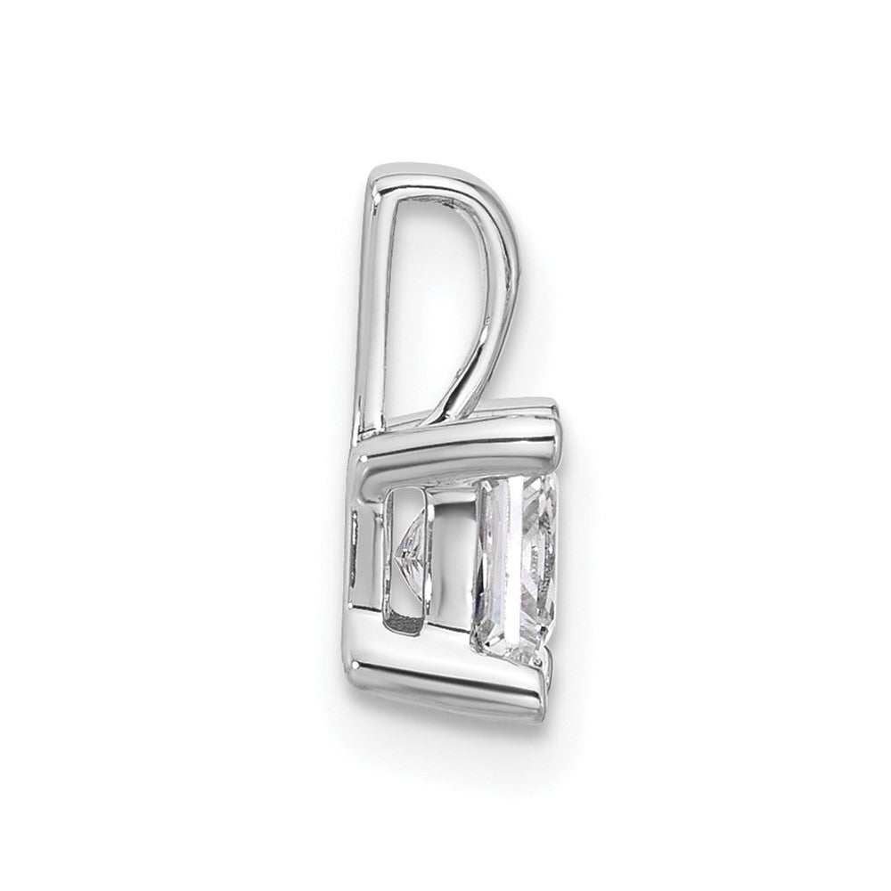 14K White Gold 3/4 Carat Lab Grown Diamond Vs+ F+ Princess Complete Four Prong Pendant