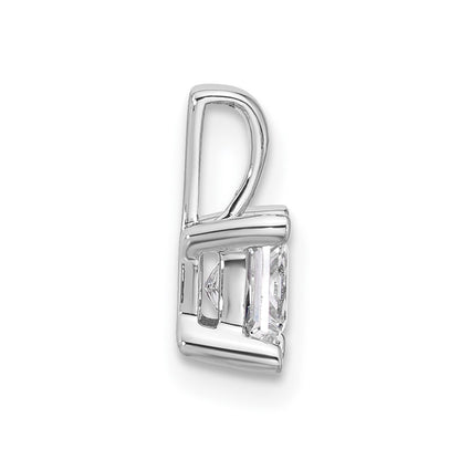 14K White Gold 3/4 Carat Lab Grown Diamond Vs+ F+ Princess Complete Four Prong Pendant