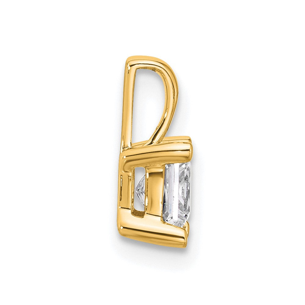 14k Yellow Gold 3/4 Ct. Certified Lab Grown Diamond VS/SI+ G+ Princess Four Prong Pendant