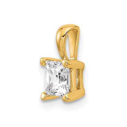 14k Yellow Gold 3/4 Ct. Lab Grown Diamond VS/SI+ G+ Princess Four Prong Pendant