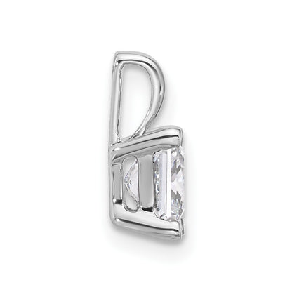 14k White Gold 14k White Gold 1 carat Certified Lab Grown Diamond VS+ F+ Princess Complete Four Prong Pendant