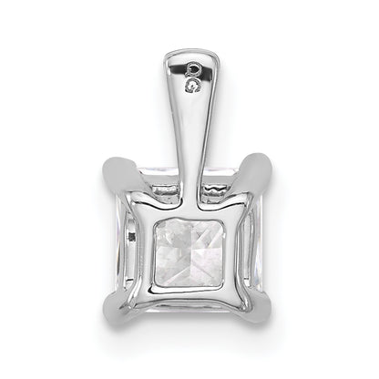 14k White Gold 1 Ct. Lab Grown Diamond VS/SI+ G+ Princess Four Prong Pendant
