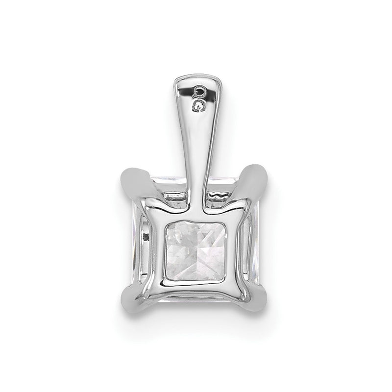14k White Gold 1 Ct. Lab Grown Diamond VS/SI+ G+ Princess Four Prong Pendant