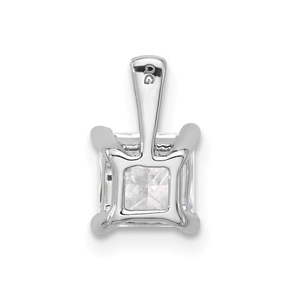 14k White Gold 14k White Gold 1 carat Certified Lab Grown Diamond VS+ F+ Princess Complete Four Prong Pendant