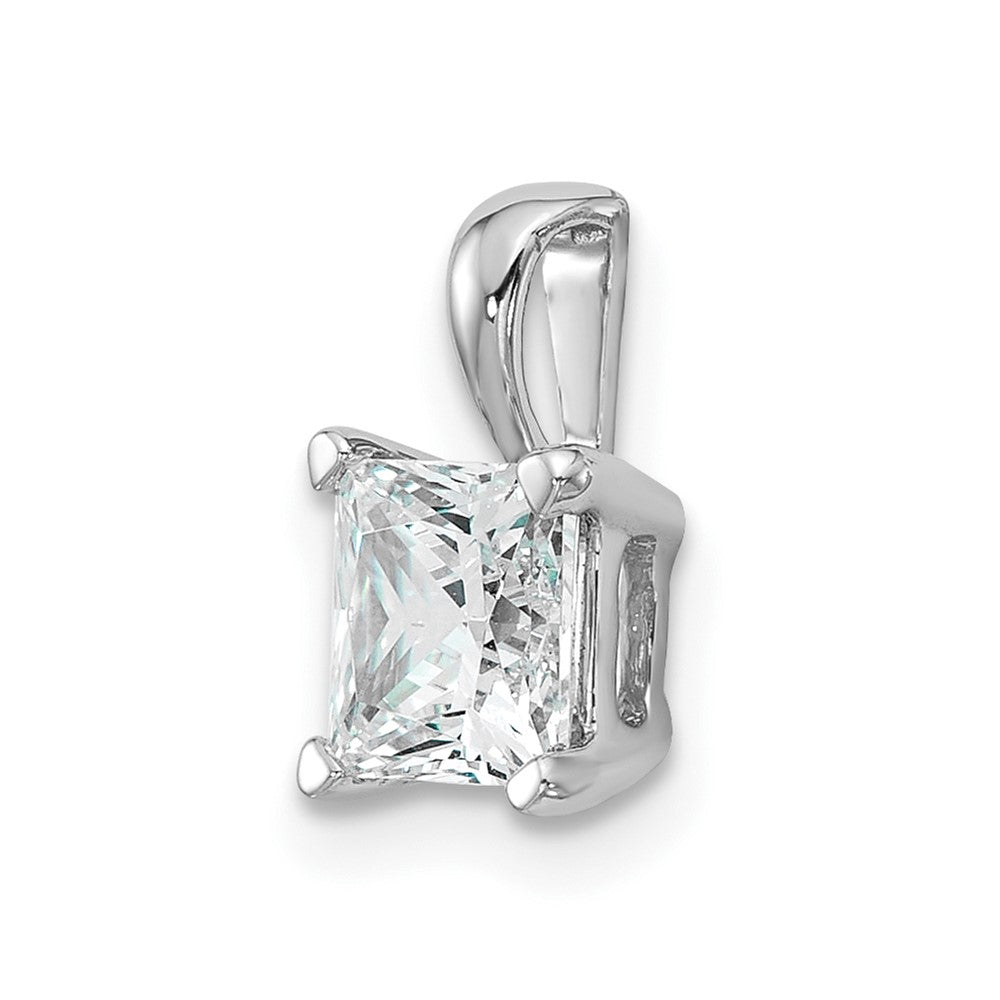 14k White Gold 1 Ct. Certified Lab Grown Diamond VS/SI+ G+ Princess Four Prong Pendant