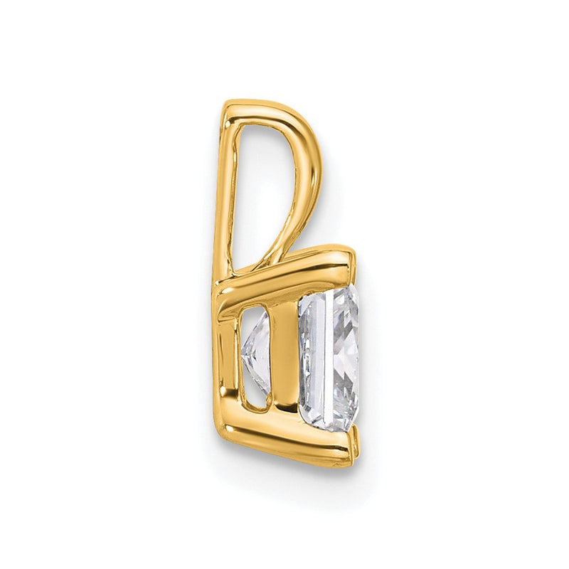 14k Yellow Gold 1 Ct. Lab Grown Diamond VS/SI+ G+ Princess Four Prong Pendant