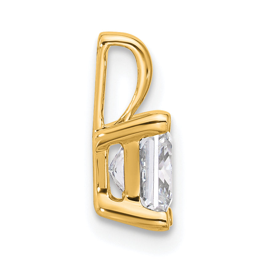 14k Yellow Gold 1 Ct. Lab Grown Diamond VS/SI+ G+ Princess Four Prong Pendant