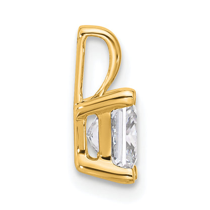14k Yellow Gold 1 Ct. Lab Grown Diamond VS/SI+ G+ Princess Four Prong Pendant