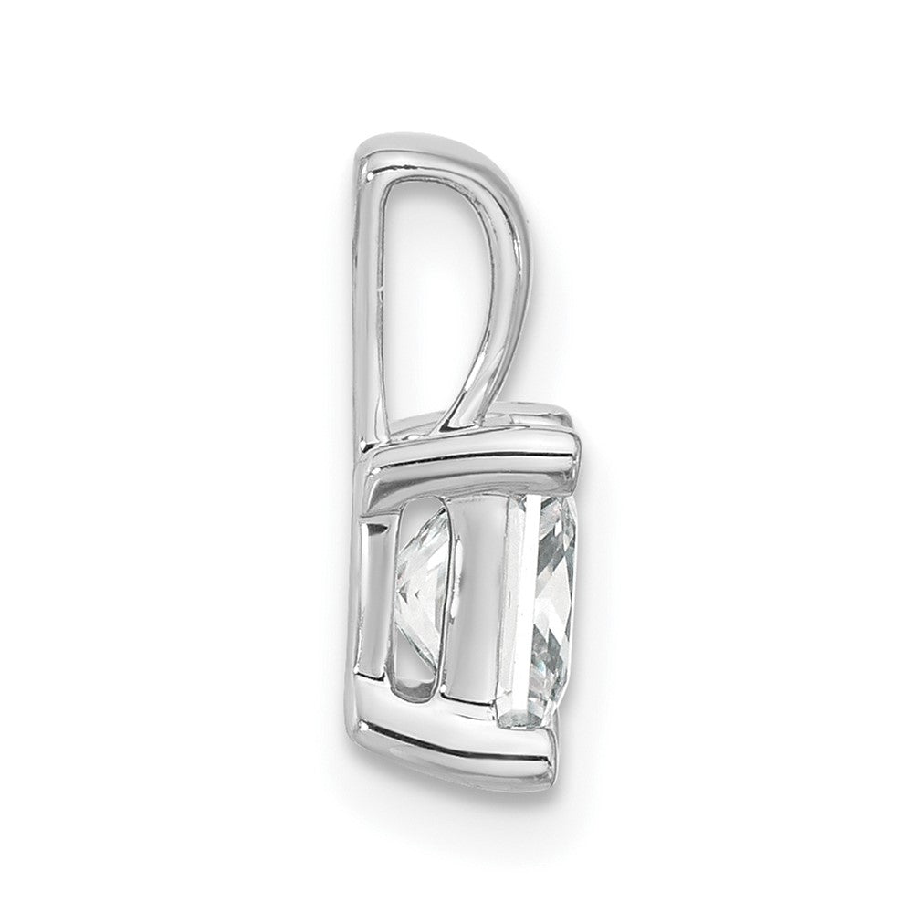 14K White Gold 1 1/2 Carat Certified Lab Grown Diamond Vs+ F+ Princess Complete Four Prong Pendant