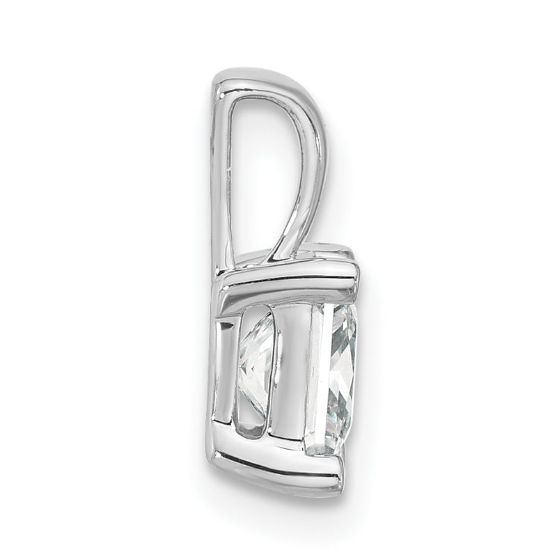 14K White Gold 1 1/2 Carat Lab Grown Diamond Vs+ F+ Princess Complete Four Prong Pendant